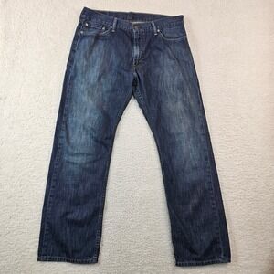 Levis 514 Straight Fit Mens Jeans Dark Wash Denim 36x32 Blue 00514-0191
